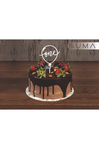 One White Mdf Cake Decoration Laser Cut 15X11 cm Numa Concept
