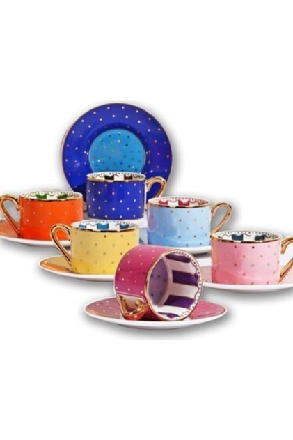 Coffee Cup Set Elite (coloured-pointed)