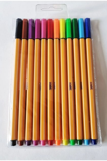 12'li Fineliner Keçe Uçlu Kalem Pvc Çantalı