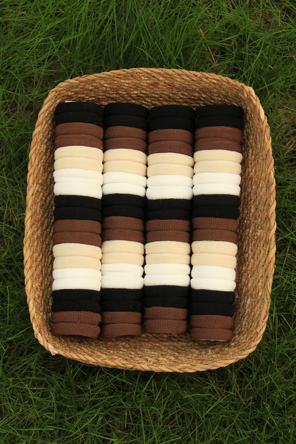 Women's 80's Black, Brown, Beige, White Towel Rubber Hair Clip Set, Women's Colorful Rubber Hair Clips, Hair Clips