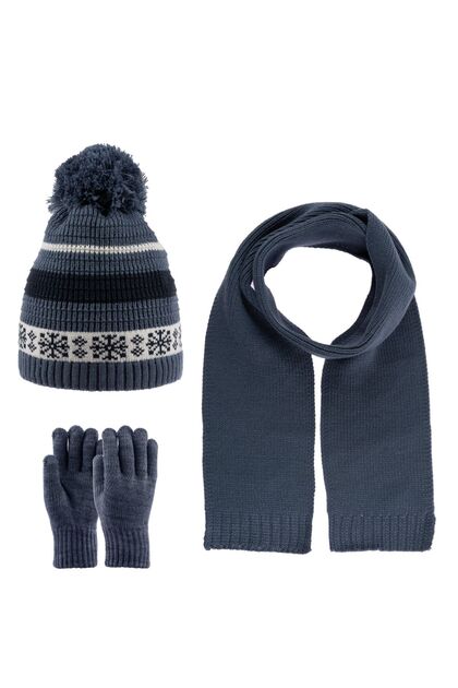9-15 Years Old Boy's Scarf, Beret and Glove Set, Set of 3