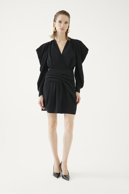 Double Breasted Collar Mini Dress