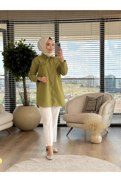 Zippered and Single Pocket Tunic