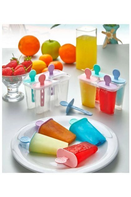4'lü Meybuz Ve Dondurma Kalıbı Silikonlu Plastik
