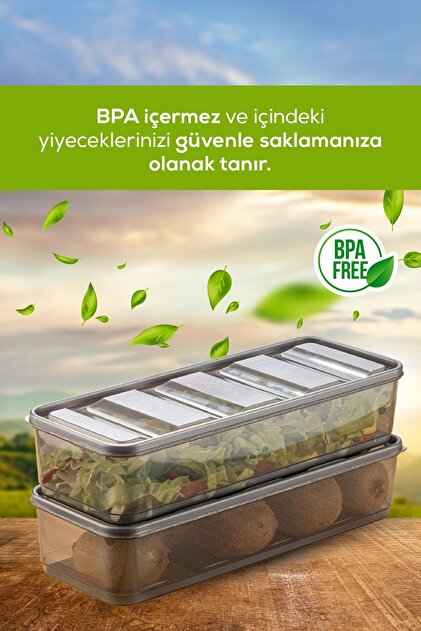 Vienev 4lü Bella Buzdolabı Düzenleyici Saklama Kabı 1,65 Lt