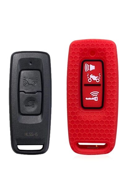 Honda Pcx & Xadv Compatible Patterned Silicone Key Case Cover Red (2021-2022-2023- 2024)