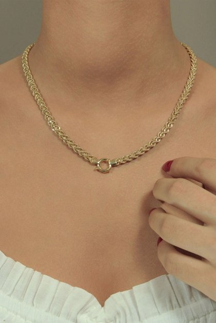 14 Ayar Altın Halat Örme Seti (kolye-bileklik)