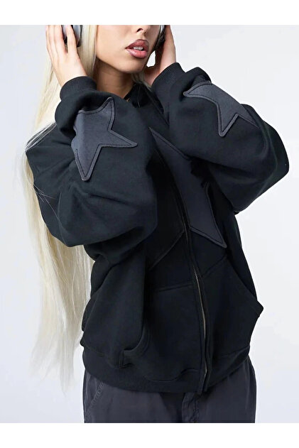 AtegeWear Y2k Yıldız Detaylı Unisex Hırka - Fiyatı, Yorumları