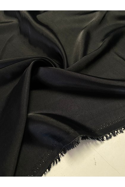 Siyah Yumuşak Ipek Saten Kumaş Çift En Gecelek Pijama Elbise Giyim Kumas