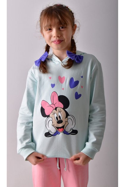 Girl's Printed Fleece-Lined (Cotton Inside) Soft Textured Tracksuit Set
