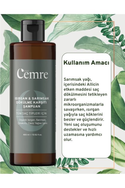 Isırgan Sarımsak Şampuanı Saç Dökülmelerine Karşı Yağlı Saçlar Için 400 ml Şampuan