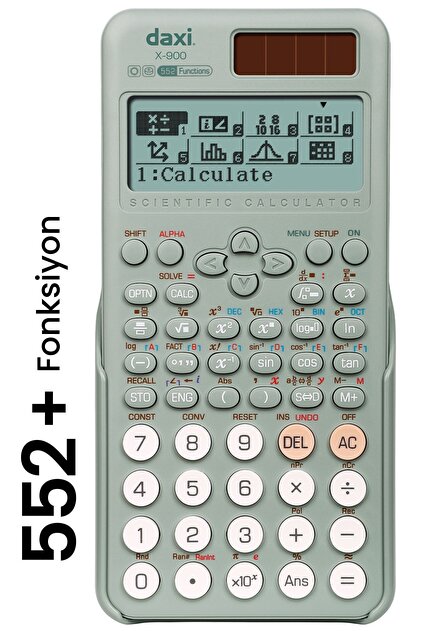 Daxi X-900 552 Fonksiyonlu Bilimsel Hesap Makinesi, Mint Yeşili