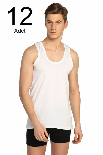 Men's White 12 Pack Classic Undershirt ELF568T0101CCM12