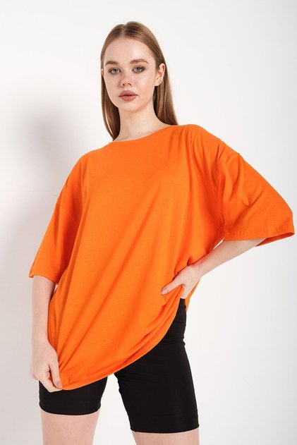Dámske oranžové oversize tričko