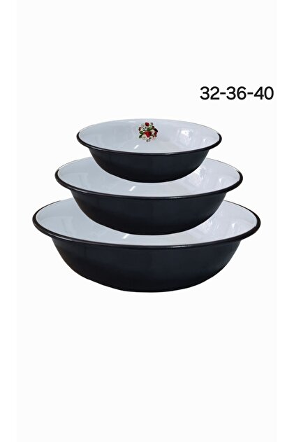 Enamel Dough Bowl, Salad Meatball Mixing Bowl, Deep Dish, Set of 3