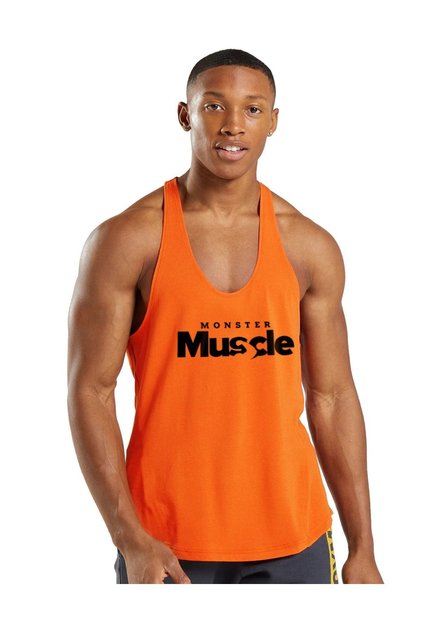 Monster Muscle Gym Fitness Tank Top Athlete's Tank Top [orange]