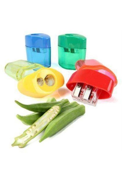 Practical Two-Knife Okra Peeler - Plastic