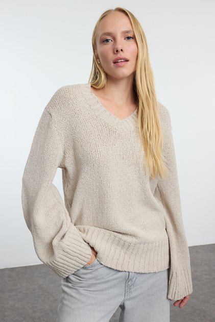 Taş More Sustainable Geniş Kalıp Basic Triko Kazak TWOAW25KZ00304