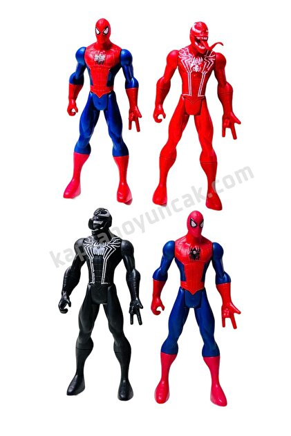 Kids Süper Kahramanlar Işıklı Örümcek Adam Venom 4'lü Figür