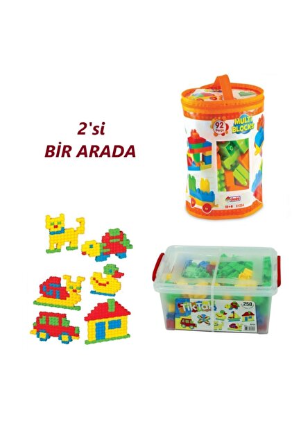 DEDE Tik Tak Puzzle Eğitici Şekiller 250 Parça-multi Bloklar 92