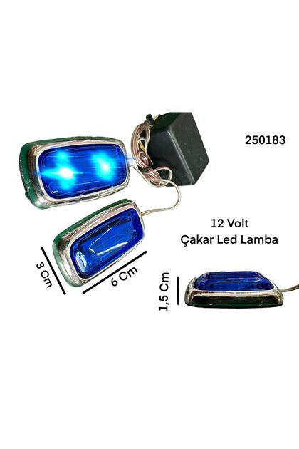 12 Volt Mavi Led Çakar Lamba Panjur Içi Ayak Altı Araç İç ve Dış Uyumlu Çakar Lamba 2li