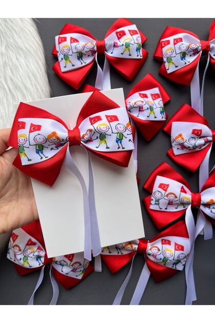 23 Nisan Tokası 1 Adet Büyük Boy Gösteri Tokası Kırmızı Kurdele Toka Bayraklı Toka