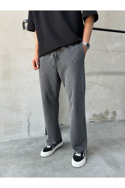 Adjustable Leg and Washed Baggy Sweatpants