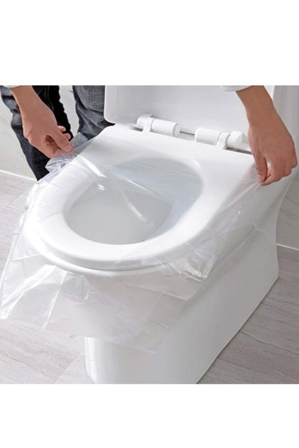 Aveo 50 Pieces Disposable Toilet Seat Cover Plastic Pad Protector Hygienic Disposable Toilet Seat Cover Plastic Bag