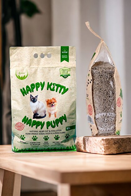 happy kitty Güçlü Topaklanan Kenevir Kedi Kumu 10 L - Fiyatı
