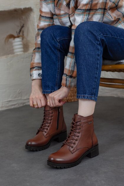 Women's Genuine Leather Zippered Extra Soft Tan Boots