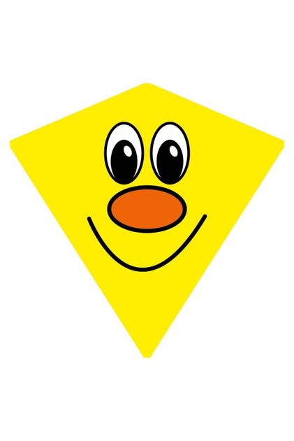 Diamond Model Smiling Face Kite Yellow Color