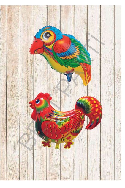 Parrot-Rooster 2-Piece Foil Balloons Set