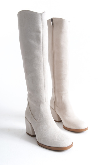 Shoesers Women's Special Design Oval Toe Thick Heeled Zippered