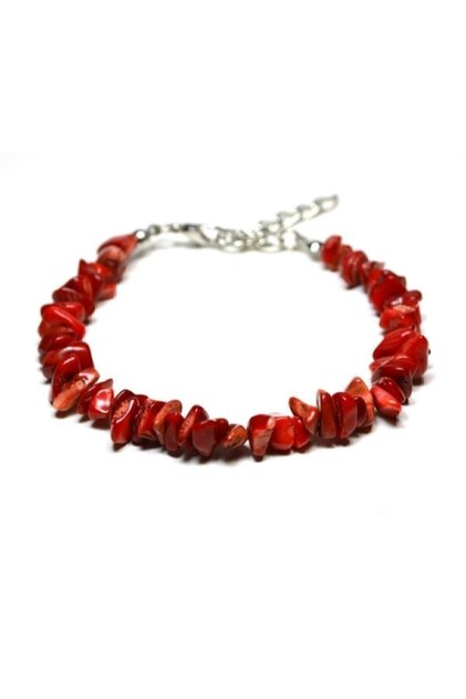 Handcrafted Coral Broken Natural Stone Bracelet