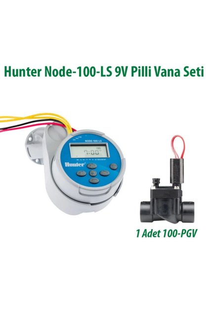 NODE-100-LS 1 İstasyonlu Pilli Kontrol Ünitesi 9V. Ve 100PGV Vana Seti
