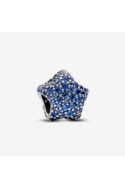 Blue Color Zircon Stone S925 Statement Pavé Star Charm