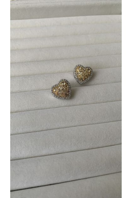 Heart-Shaped Zircon Earrings