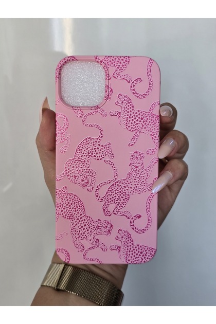 iPhone 15 Compatible Velvet Launch Leopard Printed Case
