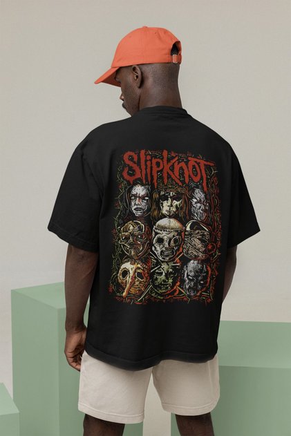 Music Group Slipknot Printed Unisex Oversize Rock Metal T-Shirt