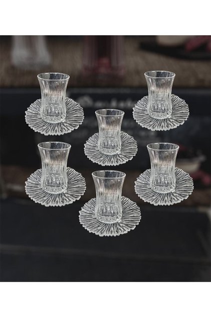 Elysia Çay Bardağı Kavek Çay Altlığı Çay Takımı Seti 12 Parça