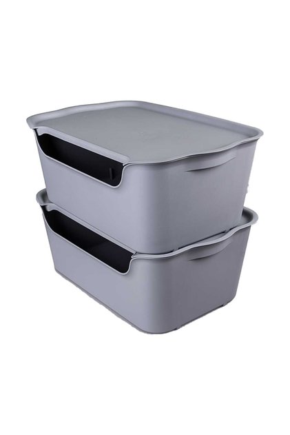 15 L Qatli Editing Box Gray Set of 2