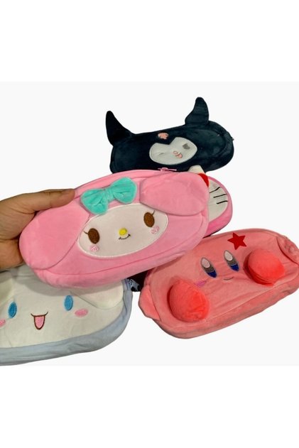 Sanrio 1pcs New melody Cinnamoroll i cartoon cute plush pencil bag kawaii stationery