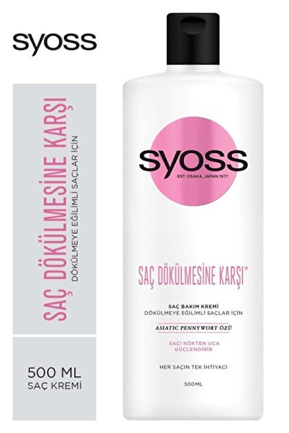 Syoss Saç Dökülmesine Karşı Saç Kremi 500 ml Güçlü Besleyici