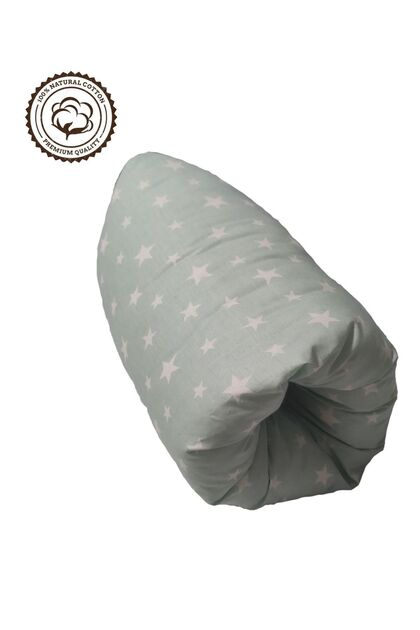 Practical Breastfeeding Support Pillow 100% Organic Cotton Mint Yıldızlar