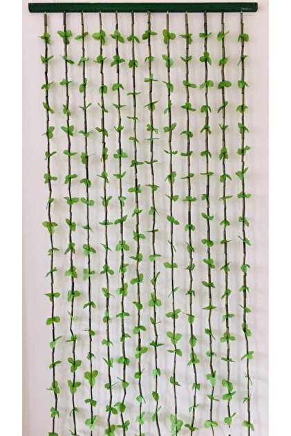 Cherry Collection Ornament U Culoare Verde Frunz Mrgele Bambus 90x180-  Trendyol