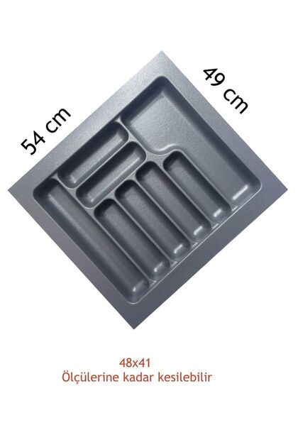 Gri Renk Çekmece Içi Düzenleyici Kaşıklık S-2287 / 54x49 Cm