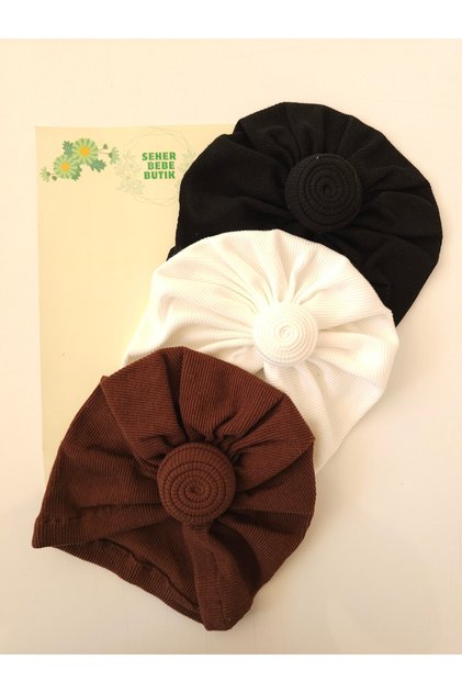 Kız Bebek & Çocuk Fırfır Bone & Bere 3'Lü Set