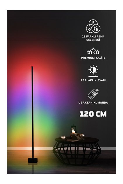 Kumandalı LED Lambader Çok Renkli
