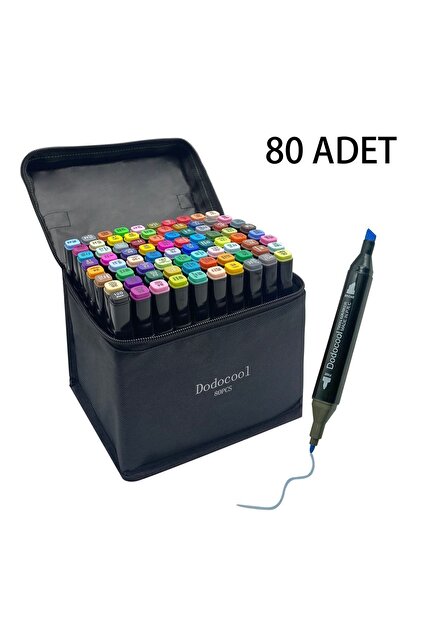 Dodocool 60'lı Çift Uçlu Touch Marker Art Tasarım Kalem Seti Çanta