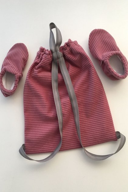 Light Pink Corduroy Booties Bag Set